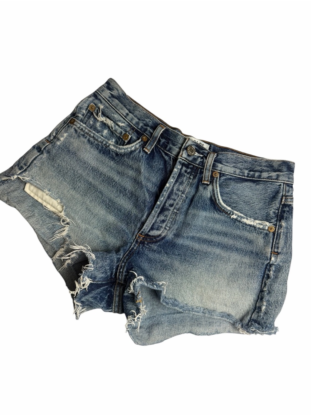 Agolde Parker Vintage Cut Off Shorts Swapmeet wash button fly distressed sz 26